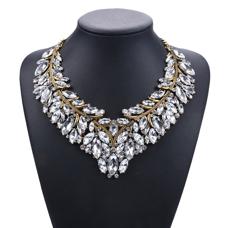 BK Jewelry Choker Necklace Elegant Colorful Clear Acrylic Crystal Rhinestone Sparkly Woman Gift Party Chain