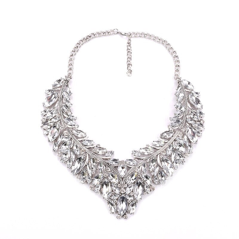 BK Jewelry Choker Necklace Elegant Colorful Clear Acrylic Crystal Rhinestone Sparkly Woman Gift Party Chain