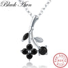 [BLACK AWN] 925 Sterling Silver Jewelry Necklace for Women Flower Pendants Female Bijoux Girl's Gift Silver 925 Jewelry K028