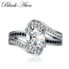 [BLACK AWN] 925 Sterling Silver Jewelry Trendy Wedding Rings for Women Engagement Ring Femme Bijoux Bague Size 6 7 8 C084