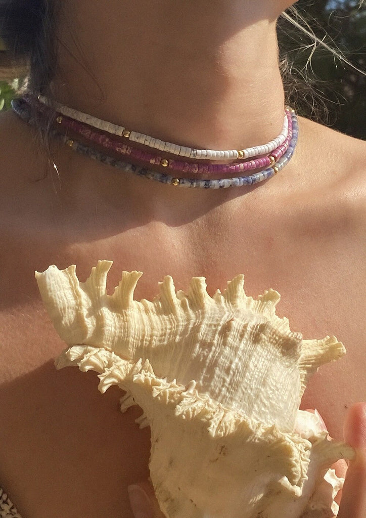 BLIN Natural Semi-precious Stones Color Chokers Necklaces Greece Ethnic Design Natural Stone Necklaces Summer Jewelry