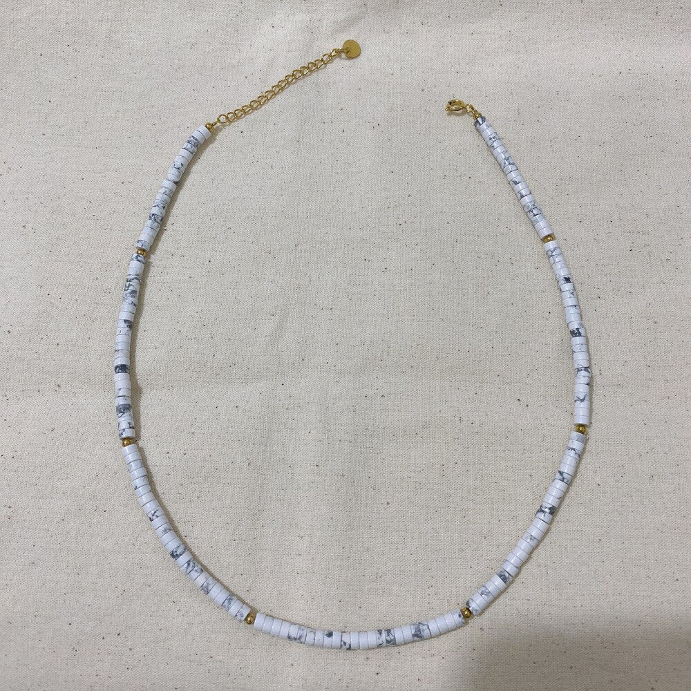 BLIN Natural Semi-precious Stones Color Chokers Necklaces Greece Ethnic Design Natural Stone Necklaces Summer Jewelry