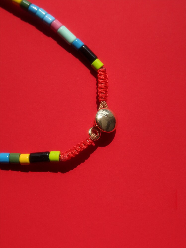 BLIN Bohemian Ethnic Style Thin Enamel Tube strand Colorful Chokers Necklaces Vacation Torques Women's Jewelry Accessories