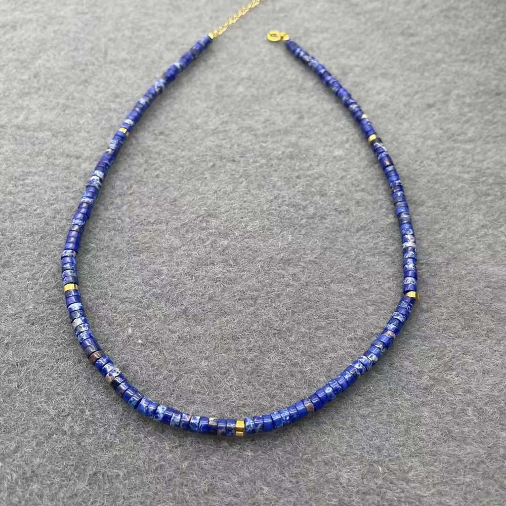 BLIN  Natural Stone Necklace Colorful Semi-precious Stones Handmade Beaded Chokers Necklaces Women Jewelry