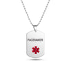 BLOOD THINNER Dog Tag Pendant Medical Alert ID Necklace for Men Woman Stainless Steel SOS Jewelry