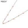 BOBOTUU Bohemia Titanium Steel Star CZ Crystal Choker Necklace Beach Jewelry Pendant Chain Necklace For Women BN19124