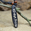 BOEYCJR  Ancient Tribe Amulet Yak Bone Necklace Statement Chain Handmade Ethnic Long Pendant Necklace for Men and Women