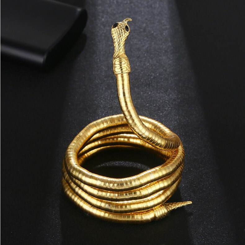 BOEYCJR Hip Hop Alloy Snake Deformable Necklace Choker Chain Handmade Jewelry Vintage Ethnic Pendant Necklace For Women or Men
