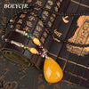 BOEYCJR  PANGA-PANGA Wood Beads Necklace Long Chain Handmade Jewelry Resin Ethnic Vintage Pendant Necklace for Men or Women