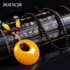 BOEYCJR  PANGA-PANGA Wood Beads Necklace Long Chain Handmade Jewelry Resin Ethnic Vintage Pendant Necklace for Men or Women