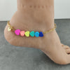 BOHO polymer clay Rainbow Heart Beads Chain Anklets for Women Beach Anklet Leg Bracelet Handmade Bohemian Foot Chain Gift