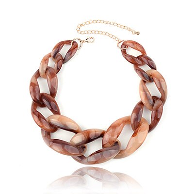 BOJIU 14 Color Cute Big Acrylic Choker Necklaces For Women Boho Gold Chain Plastic Punk Collar Necklace Lady Gift Jewelry NK1074