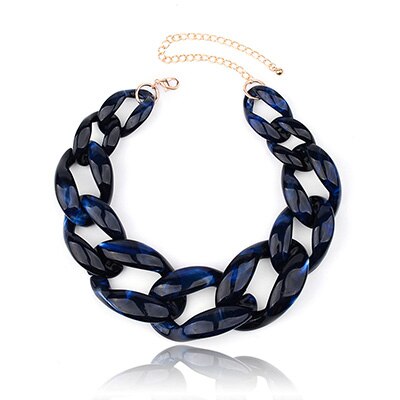 BOJIU 14 Color Cute Big Acrylic Choker Necklaces For Women Boho Gold Chain Plastic Punk Collar Necklace Lady Gift Jewelry NK1074