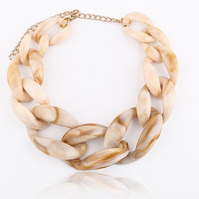 BOJIU 14 Color Cute Big Acrylic Choker Necklaces For Women Boho Gold Chain Plastic Punk Collar Necklace Lady Gift Jewelry NK1074