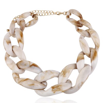 BOJIU 14 Color Cute Big Acrylic Choker Necklaces For Women Boho Gold Chain Plastic Punk Collar Necklace Lady Gift Jewelry NK1074