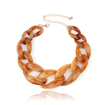 BOJIU 14 Color Cute Big Acrylic Choker Necklaces For Women Boho Gold Chain Plastic Punk Collar Necklace Lady Gift Jewelry NK1074