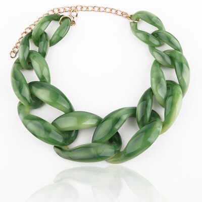 BOJIU 14 Color Cute Big Acrylic Choker Necklaces For Women Boho Gold Chain Plastic Punk Collar Necklace Lady Gift Jewelry NK1074