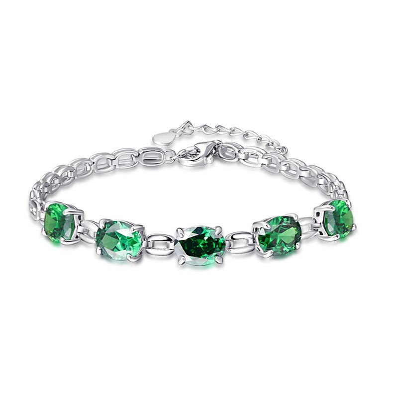 100% 925 Sterling Silver Amethyst Garnet Emerald Bracelets & bangles handmade Multi-Color 5pcs Gemstone s925 Bracelets
