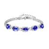 100% 925 Sterling Silver Amethyst Garnet Emerald Bracelets & bangles handmade Multi-Color 5pcs Gemstone s925 Bracelets