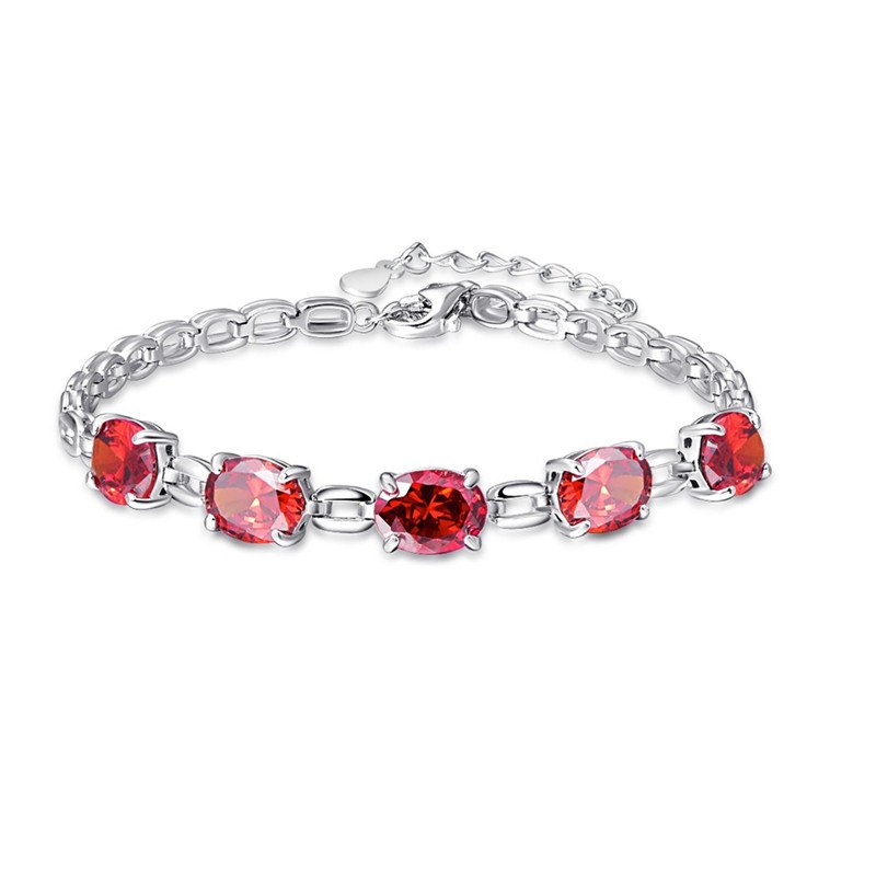 100% 925 Sterling Silver Amethyst Garnet Emerald Bracelets & bangles handmade Multi-Color 5pcs Gemstone s925 Bracelets