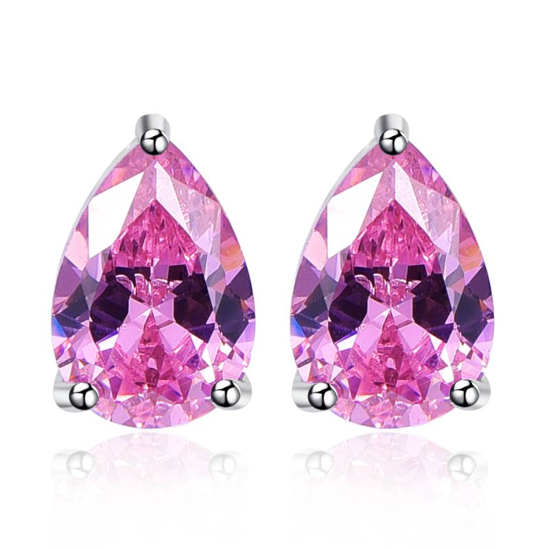 7x10mm Oval Cut 6.3ct Pink Topaz Earrings Studs Water Drop Solid 925 Sterling Silver Women Vintage Fashion Wholesale