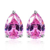 7x10mm Oval Cut 6.3ct Pink Topaz Earrings Studs Water Drop Solid 925 Sterling Silver Women Vintage Fashion Wholesale