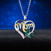 925 Sterling Silver Infinity Mom Letter Necklace with Created Emerald Butterfly Necklace Mother D Gift Family Jewelry