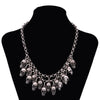 BONLAVIE Exaggerated Hip-hop Decoration Metal Retro Skull Double-layer Short Chain Chokers Necklaces