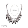 BONLAVIE Exaggerated Hip-hop Decoration Metal Retro Skull Double-layer Short Chain Chokers Necklaces