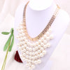 BONLAVIE Exaggerated Pearl Necklace Fake Collar Short Necklace  Jewelry