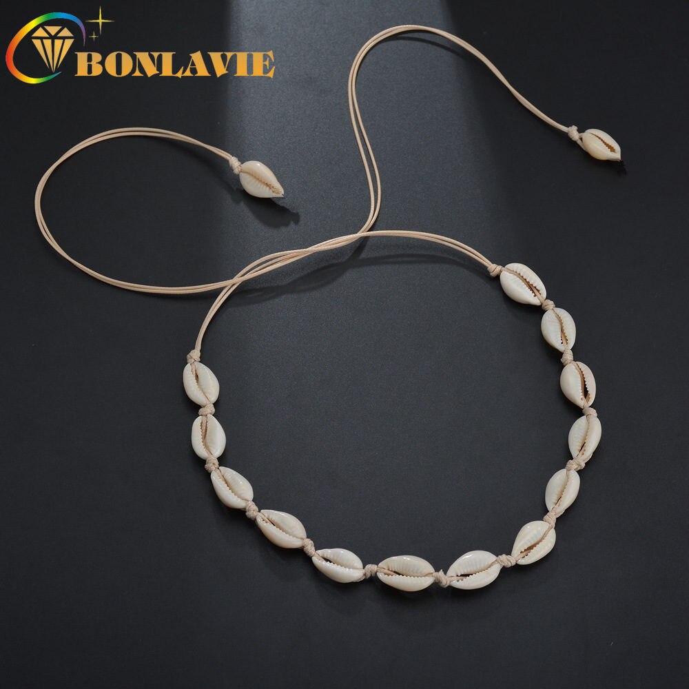 BONLAVIE Ornament Hawaiian Style Cool Casual Necklace Woven Shell Short Clavicle Necklace