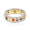 Infinity Multi Color Gemstones Band Ring Solid 925 Sterling Silver Twisted Ring Fine Jewelry for Women High Quality