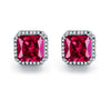 Luxury Female White Square Stud Earring Fashion 925 Sterling Silver Double Earrings For Women New Year Gifts 1010EA