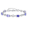 Natural 6 pieces Colorful Stone Charm 100% 925 Silver Bracelets & Bangles Oval Cut Wedding Bridal Bracelets For Woman
