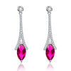 Noblest Red Ruby 925 Sterling Silver Jewelry Drop Dangle Long Earrings Fashion Jewelry Brincos For Women Quality Gift