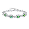 Original Pulsera Multi-color 4 pcs Gem Chain 100% 925 Sterling silver Bracelets & Bangles Garnet Wedding Jewelry Gift
