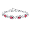 Original Pulsera Multi-color 4 pcs Gem Chain 100% 925 Sterling silver Bracelets & Bangles Garnet Wedding Jewelry Gift