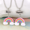 BONLAVIE Popular Friends Children's Jewelry Resin Stereo Seven-color Rainbow Necklace Pendant