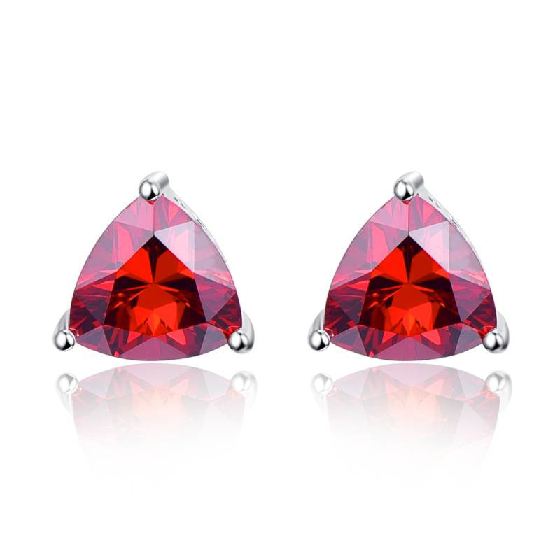 Triangle 5.85ct Natural Garnet 925 Sterling Silver Stud Earrings For Women Gem Stone for Women Wedding Bijoux Brincos