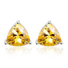 Triangle Earrings 6.2ct Genuine Yellow Citrine Stud Earring For Women 925 Sterling Silver Fashion Charm Fine Jewelry