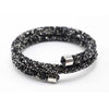 New Design All Crystal Double Circle Charm Female love silver Bracelet Women Party Wedding Jewelry Bracelets & Bangles