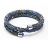 New Design All Crystal Double Circle Charm Female love silver Bracelet Women Party Wedding Jewelry Bracelets & Bangles