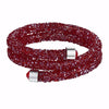 New Design All Crystal Double Circle Charm Female love silver Bracelet Women Party Wedding Jewelry Bracelets & Bangles