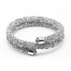 New Design All Crystal Double Circle Charm Female love silver Bracelet Women Party Wedding Jewelry Bracelets & Bangles