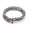 New Design All Crystal Double Circle Charm Female love silver Bracelet Women Party Wedding Jewelry Bracelets & Bangles
