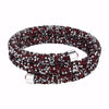 New Design All Crystal Double Circle Charm Female love silver Bracelet Women Party Wedding Jewelry Bracelets & Bangles