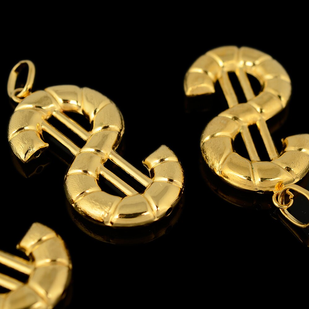 BPOYB Charms Italy Au750 Pure Gold Color Jewelry  Statement Necklace Dollar Punk Pendant For Women Chain Neck Men's Rap