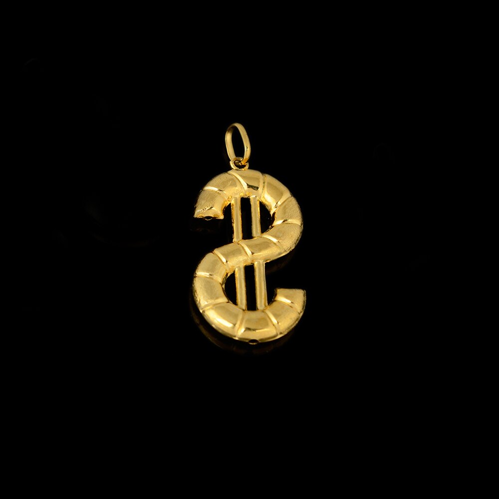 BPOYB Charms Italy Au750 Pure Gold Color Jewelry  Statement Necklace Dollar Punk Pendant For Women Chain Neck Men's Rap