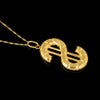BPOYB Charms Italy Au750 Pure Gold Color Jewelry  Statement Necklace Dollar Punk Pendant For Women Chain Neck Men's Rap