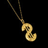 BPOYB Charms Italy Au750 Pure Gold Color Jewelry  Statement Necklace Dollar Punk Pendant For Women Chain Neck Men's Rap